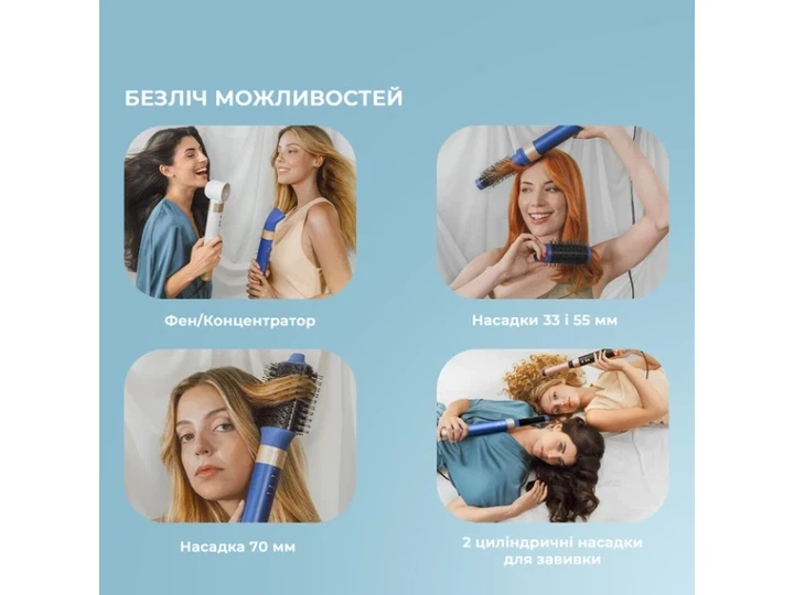 Мультистайлер Cecotec Bamba CeramicCare 14in1 AirGlam Blue (CCTC-00253) - изображение 4