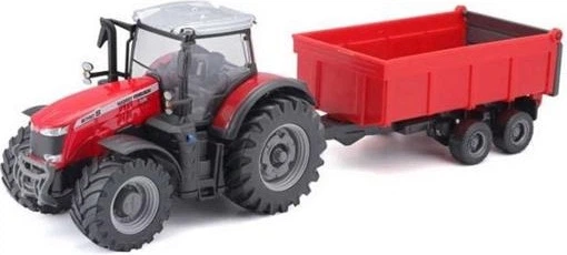 Traktor Bburago Massey Ferguson 8740S z przyczepą 31662 (4893993316625) - obraz 2