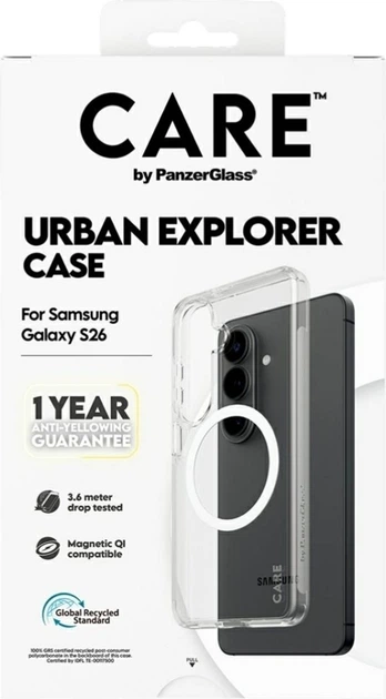 Etui CARE by PanzerGlass Urban Explorer w. White Qi do Samsung Galaxy S26 Transparent (CR14939) - obraz 6