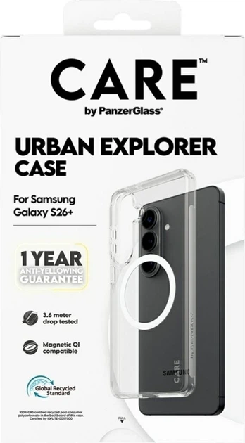 Etui CARE by PanzerGlass Urban Explorer w. White Qi do Samsung Galaxy S26+ Transparent (CR70254) - obraz 6