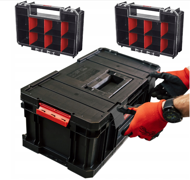 Ящик з 2 органайзерами для інструментів MULTI Qbrick System TWO TOOLBOX PLUS 526 х 307 х 221 мм, модульний, пластик - Фото 3 Ящик з 2 органайзерами для інструментів MULTI Qbrick System TWO TOOLBOX PLUS 526 х 307 х 221 мм, модульний, пластик - зображення 3