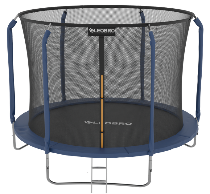 Батут із внутрішньою захисною сіткою та сходами 252 см LEOBRO Premium 8FT BLUE до 100 кг, пружинний, стійкий до УФ та вологи - зображення 6