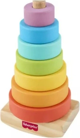 Wieża do układania Mattel Fisher-Price drewniana z 7 krążków JKH01 (194735349807) - Zdjęcie 1 Wieża do układania Mattel Fisher-Price drewniana z 7 krążków JKH01 (194735349807) - obraz 1