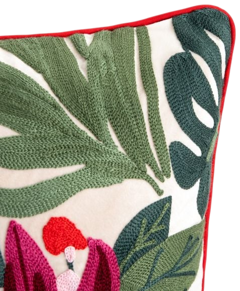 Наволочка Homla Sonal з вишитим тропічним візерунком 45x45 см (5906496768958) - зображення 2