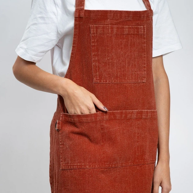 Кухонний фартух Homla Nash джинсовий помаранчевий 60 x 80 см (5906496703492) - зображення 2