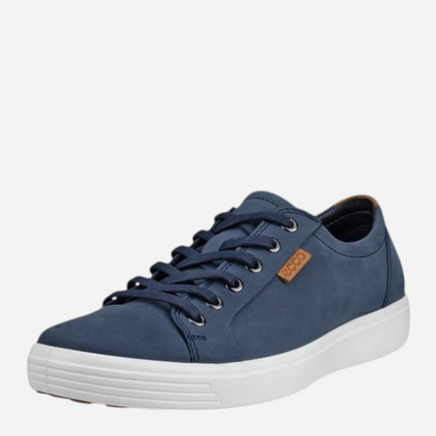 Sneakersy męskie skórzane do kostki ECCO Soft 7 43000459140 42 Niebieskie (194891283151) - obraz 2