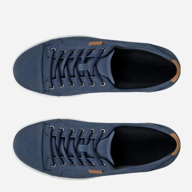 Sneakersy męskie skórzane do kostki ECCO Soft 7 43000459140 42 Niebieskie (194891283151) - obraz 4