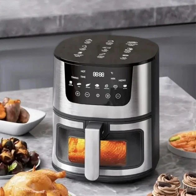 Аерогриль Мультипіч Rainberg RB 2268 4200W аерофритюрниця безмасляна для приготування без олії з регулюванням температури 8 л - изображение 2