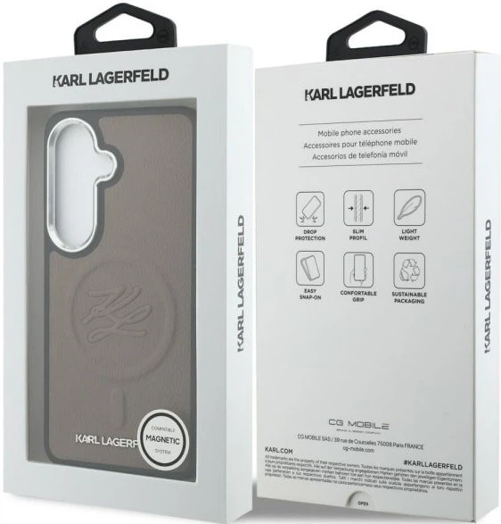 Чохол Karl Lagerfeld Embossed Ring Initials MagSafe для Samsung Galaxy S26 Brown (3666339612467) - зображення 4