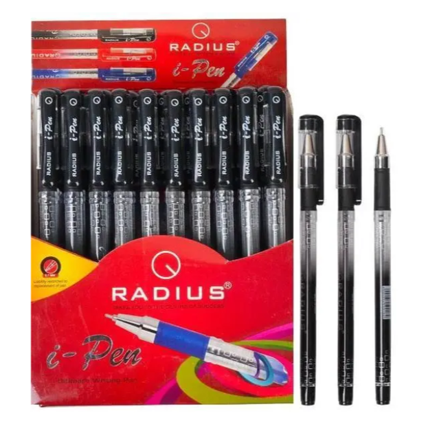 Ручка масляна Radius I-Pen чорний 50/300/1200 шт - изображение 2