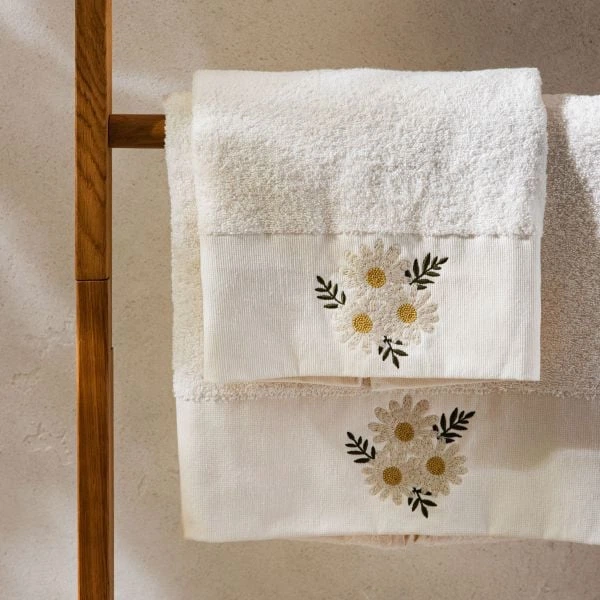 Ręcznik Homla Sunflower z haftowanymi stokrotkami 70 x 130 cm (5906496770210) - obraz 5