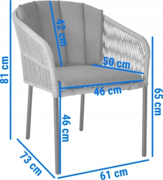 Krzesło ogrodowe Hedo Victoria Szare 100075 (5907184130491) - obraz 7