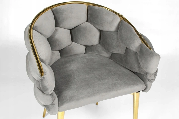 Крісло велюрове Hedo Balloon Сіре 100083 (5907184130583) - зображення 5