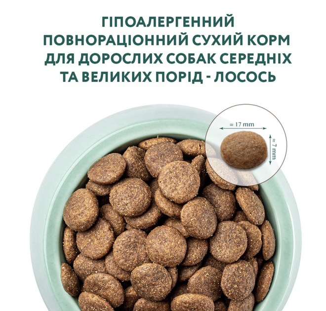 Гіпоалергенний сухий корм OptiMeal Hypoallergenic Dog Medium & Large Breed Salmon для собак середніх та великих порід з лососем 12 кг - зображення 3
