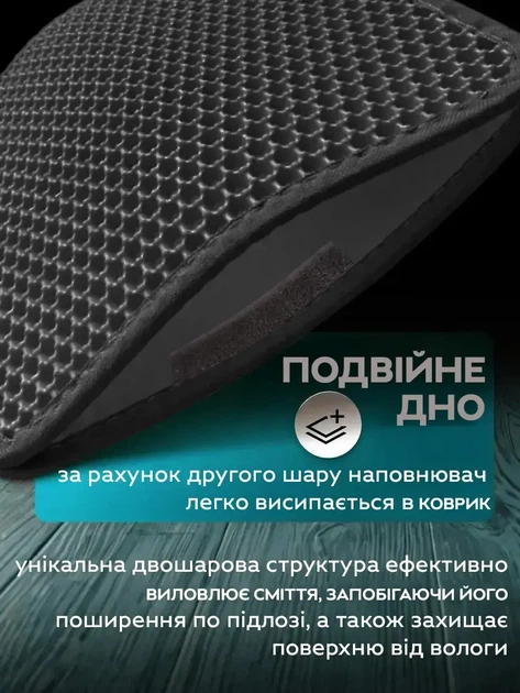 Килимок EVAPUZZLE двошаровий для котячого лотка (туалета) або миски 40х50 см (S) - зображення 6