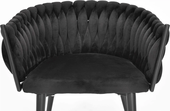 Крісло велюрове Hedo Glamour Rosa Чорне 100076 (5907184130507) - зображення 7