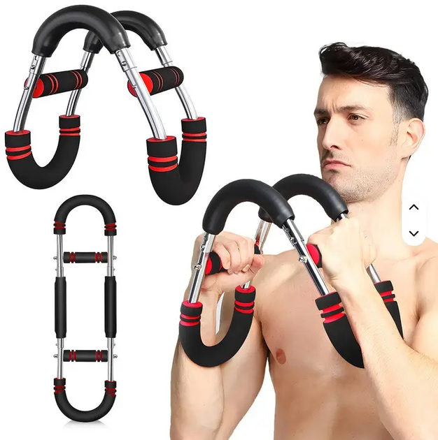Тренажер-эспандер RIAS Multifunctional для рук и груди с регулируемым сопротивлением Black (3_07892) - изображение 5
