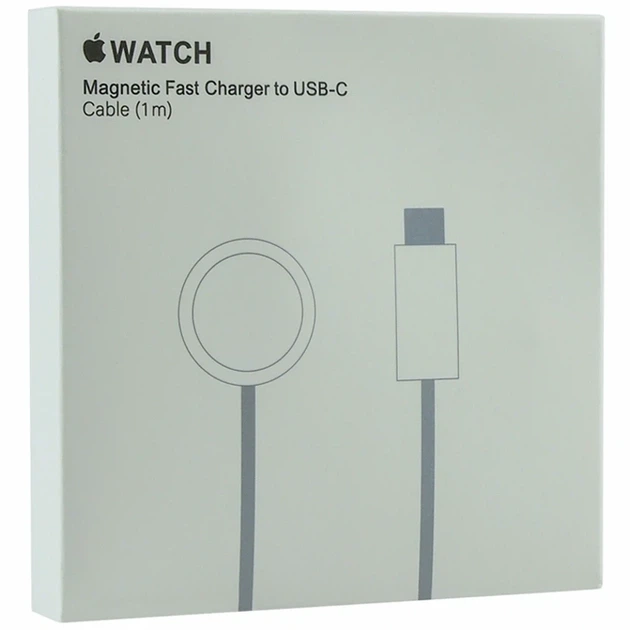 Бездротовий зарядний пристрій Apple Watch магнітне USB-C 1 метр білий ABS пластик алюмінієвий сплав - зображення 2
