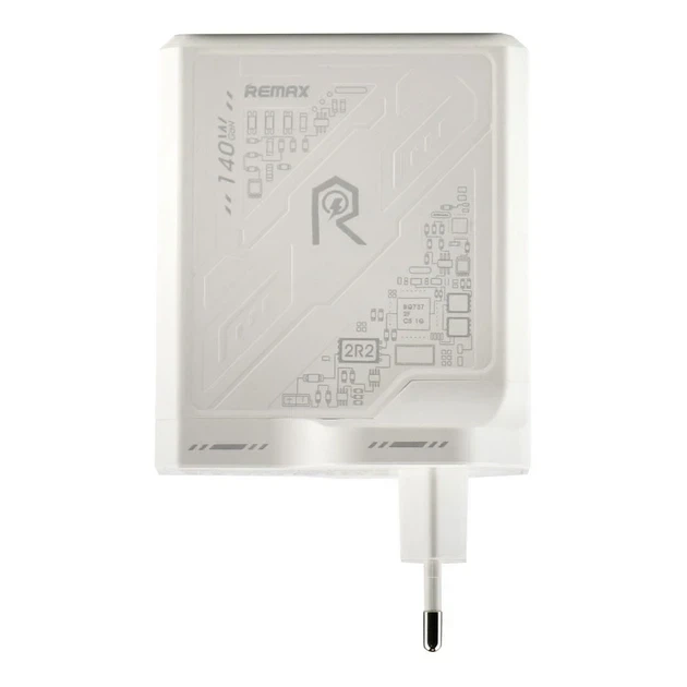 Зарядний пристрій Remax RP-U106 140W 2C 1A GaN білий для ноутбуків смартфонів і планшетів - зображення 5