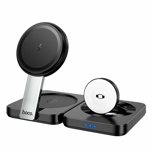 Bezprzewodowa stacja ładująca Hoco CQ11 3-in-1 Magnetic 15W MagSafe do smartfona Apple Watch słuchawek Black (6942007630894) - Zdjęcie 1 Bezprzewodowa stacja ładująca Hoco CQ11 3-in-1 Magnetic 15W MagSafe do smartfona Apple Watch słuchawek Black (6942007630894) - obraz 1