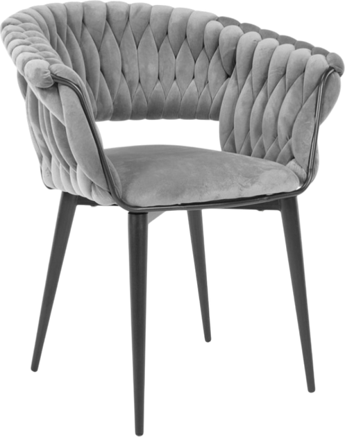 Крісло велюрове Hedo Glamour Сіре 100078 (5907184130538) - зображення 4