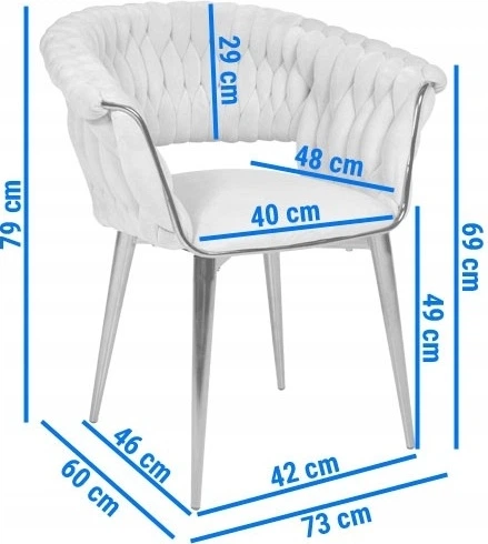 Крісло велюрове Hedo плетене Чорне 100079 (5907184130545) - зображення 12