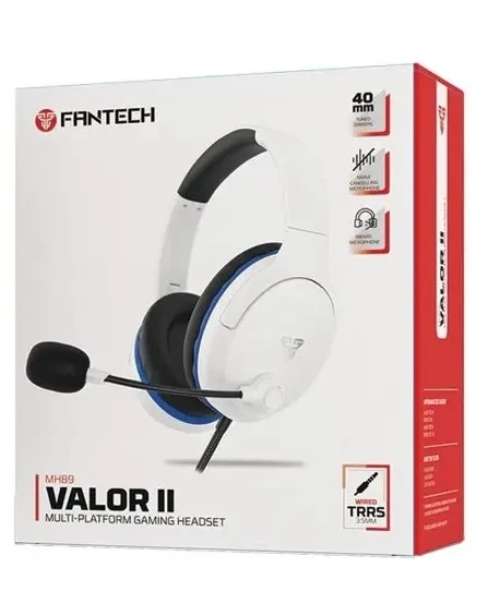 Игровые наушники Fantech MH89 Valor II 40мм белые с микрофоном для ПК PS4 PS5 смартфонов - Фото 6 Игровые наушники Fantech MH89 Valor II 40мм белые с микрофоном для ПК PS4 PS5 смартфонов - зображення 6