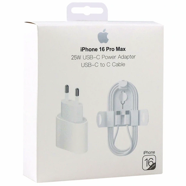 Сетевое зарядное устройство Apple PD 25W Type-C 1м белый для iPhone 16 Pro Max из ABS пластика - Фото 2 Сетевое зарядное устройство Apple PD 25W Type-C 1м белый для iPhone 16 Pro Max из ABS пластика - изображение 2