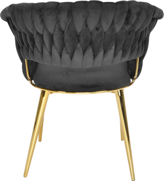 Крісло велюрове Hedo плетене Чорне 100079 (5907184130545) - зображення 5