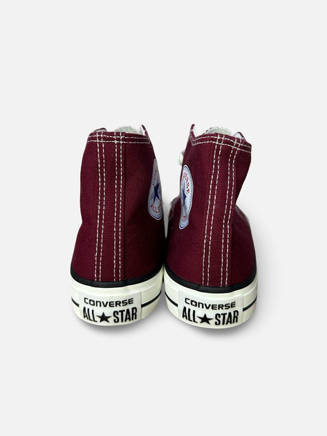 Женские кеды высокие с вышивкой Converse бордовые 36 - изображение 2