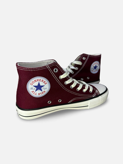 Жіночі кеди високі з вишивкою Converse бордові 40 - Фото 7 Жіночі кеди високі з вишивкою Converse бордові 40 - зображення 7