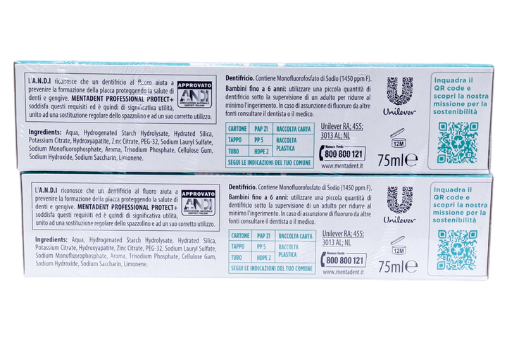 Зубна паста MENTADENT dent. protect carie ml75 x2 bipack (150 ml) - зображення 2