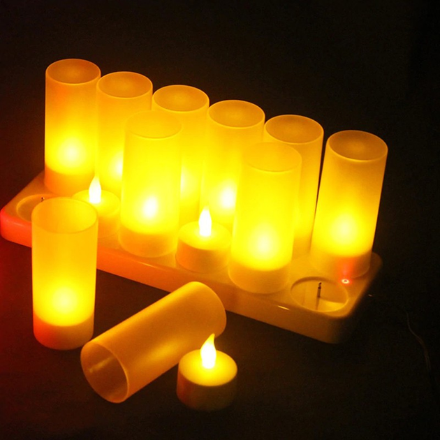 Светодиодные led свечи "чайные" с аккумулятором (набор 12 шт) - изображение 4