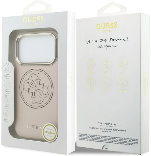 Чохол Guess Perforated 4G MagSafe для Apple iPhone 17 Pro Pink (GUHMP17L5PG4SRGP) - зображення 8
