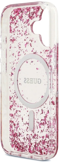Etui Guess Resin Bottom Glitter MagSafe do Apple iPhone 17 Pink (GUHMP17SRGRGEP) - obraz 7