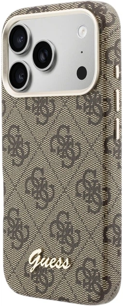 Чохол Guess 4G Script MagSafe для Apple iPhone 17 Pro Brown (GUHMP17L5P4FWMSW) - зображення 2