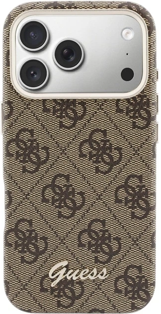 Чохол Guess 4G Script MagSafe для Apple iPhone 17 Pro Brown (GUHMP17L5P4FWMSW) - зображення 3