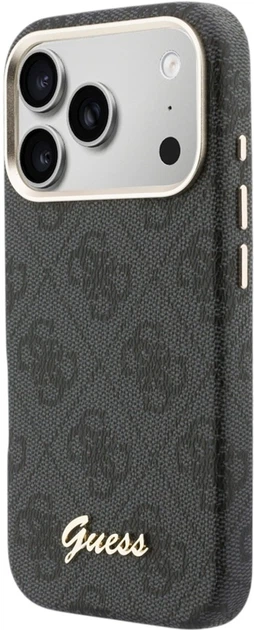 Etui Guess 4G Script MagSafe do Apple iPhone 17 Pro Max Black (GUHMP17X5P4FWMSK) - obraz 2