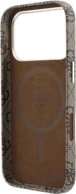 Чохол Guess 4G Script MagSafe для Apple iPhone 17 Pro Brown (GUHMP17L5P4FWMSW) - зображення 7
