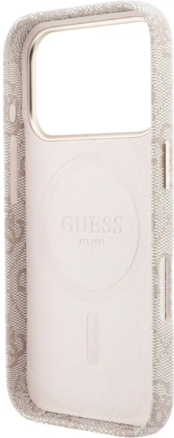 Etui Guess 4G Script MagSafe do Apple iPhone 17 Pro Pink (GUHMP17L5P4FWMSP) - obraz 7