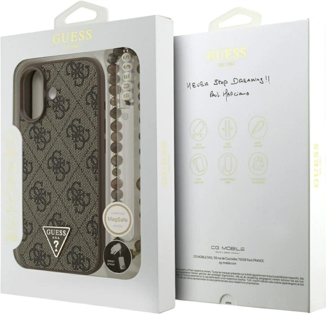 Чохол Guess 4G Strap Triangle Logo MagSafe для Apple iPhone 17 Brown (GUHMP17SP4TSDPPSW) - зображення 8