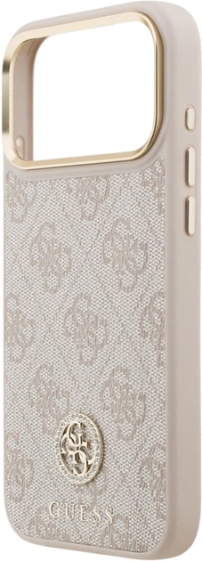 Etui Guess 4G Strass Logo & Big Strap Metal Buttons MagSafe do Apple iPhone 17 Pro Max Pink (GUHMP17XP4G4DCSP) - obraz 6