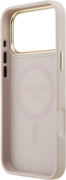 Etui Guess 4G Strass Logo & Big Strap Metal Buttons MagSafe do Apple iPhone 17 Pro Max Pink (GUHMP17XP4G4DCSP) - obraz 7