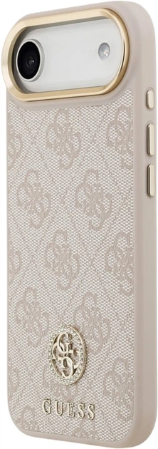 Etui Guess 4G Strass Logo & Big Strap Metal Buttons MagSafe do Apple iPhone Air Pink (GUHMP17MP4G4DCSP) - obraz 2