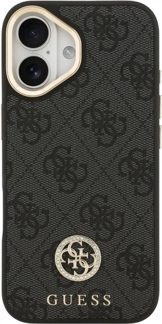 Etui Guess 4G Strass Logo MagSafe do Apple iPhone 17 Black (GUHMP17SP4GRMDEK) - obraz 3