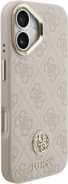 Etui Guess 4G Strass Logo MagSafe do Apple iPhone 17 Pink (GUHMP17SP4GRMDEP) - obraz 4