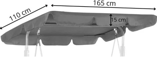 Baldachim do huśtawki ogrodowej Springos GS1006 165 x 110 cm Szary - obraz 5
