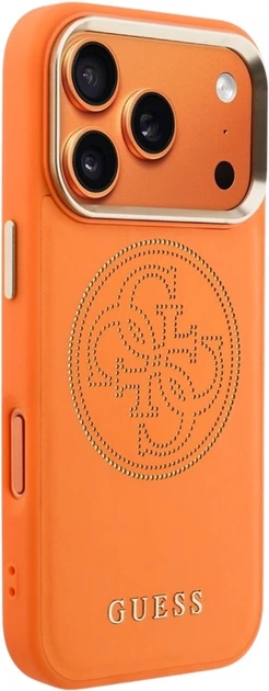 Etui Guess Perforated 4G MagSafe do Apple iPhone 17 Pro Max Orange (GUHMP17X5PG4SRGO) - obraz 4