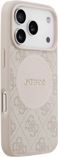 Etui Guess 4G Circle Classic Logo MagSafe do Apple iPhone 17 Pro Pink (GUHMP17LP4PGRSGP) - obraz 4