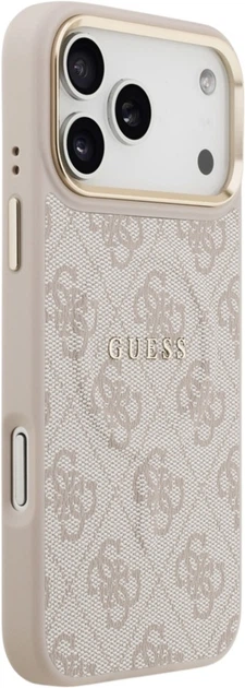 Etui Guess 4G PU Classic Logo MagSafe do Apple iPhone 17 Pro Max Pink (GUHMP17XP4MSEGCP) - obraz 4